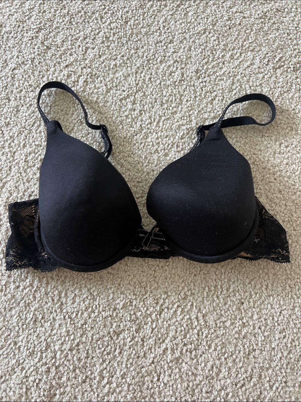 Maidenform Black Lace-Trim T-Shirt Bra